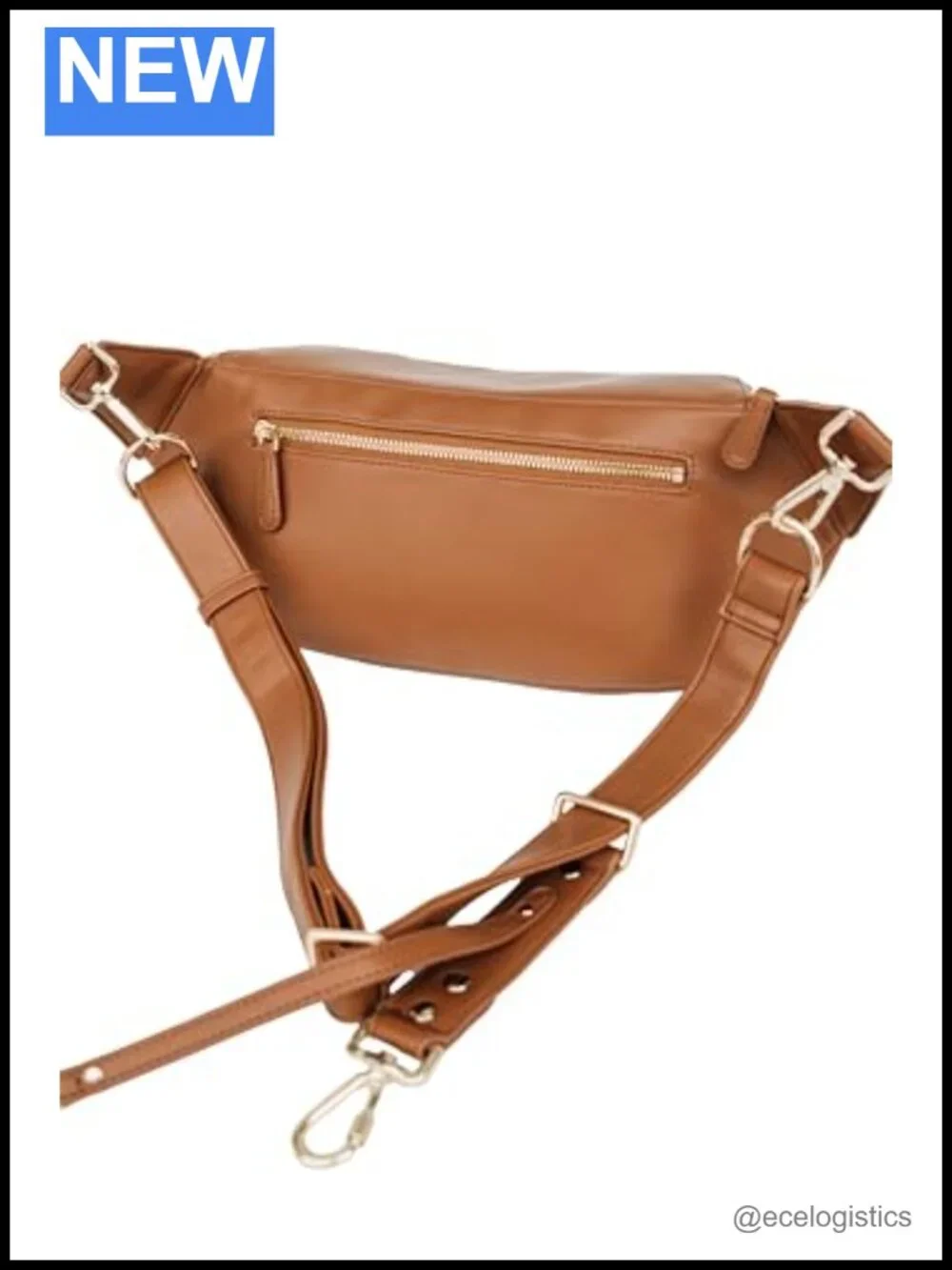 Vegan Leather Camera Crossbody Bag with Suede Interior, Adjustable Strap